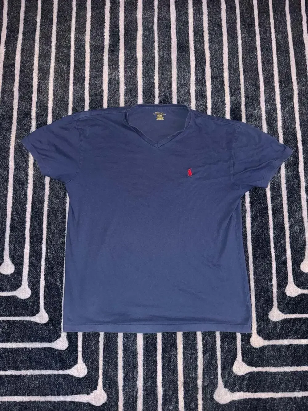 Polo Ralph Lauren Navy Blue V-Neck Cotton T-Shirt